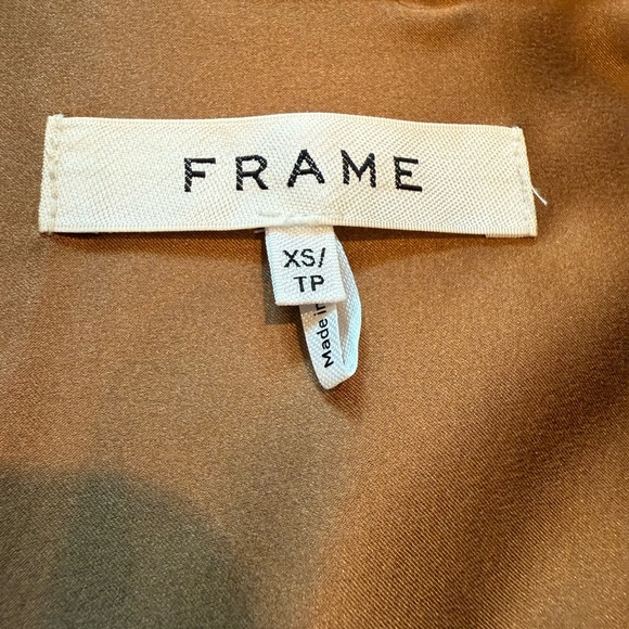 Frame Denim Boyfriend Bronze Silk Blouse - Picture 8 of 10